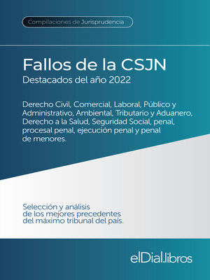 cover image of Fallos de la Corte Suprema de Justicia de la Nación Argentina, destacados del año 2022